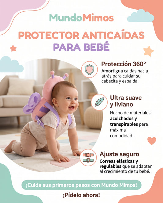 MundoMimos™ Mochila Protectora de Cabeza para Bebé